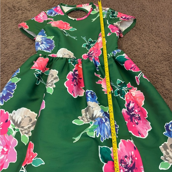 Kate Spade Stelli Dress In Full Bloom Lucky Green Floral Fit Flare Puffy 8 $425 - Picture 6 of 9